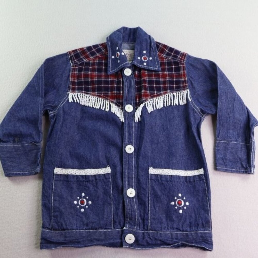 Kids Blue Plaid Button Down Shirt